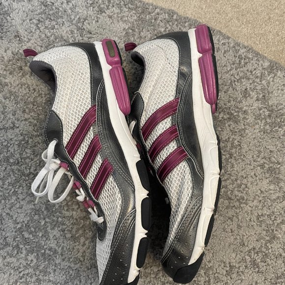 EUC Ladies Size 11 Adidas white and pink mesh 3d cushion lace up trainers - Picture 11 of 13